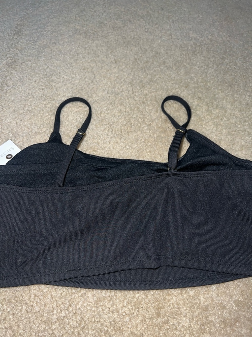 Black ribbed bikini top - Picture 4 of 4